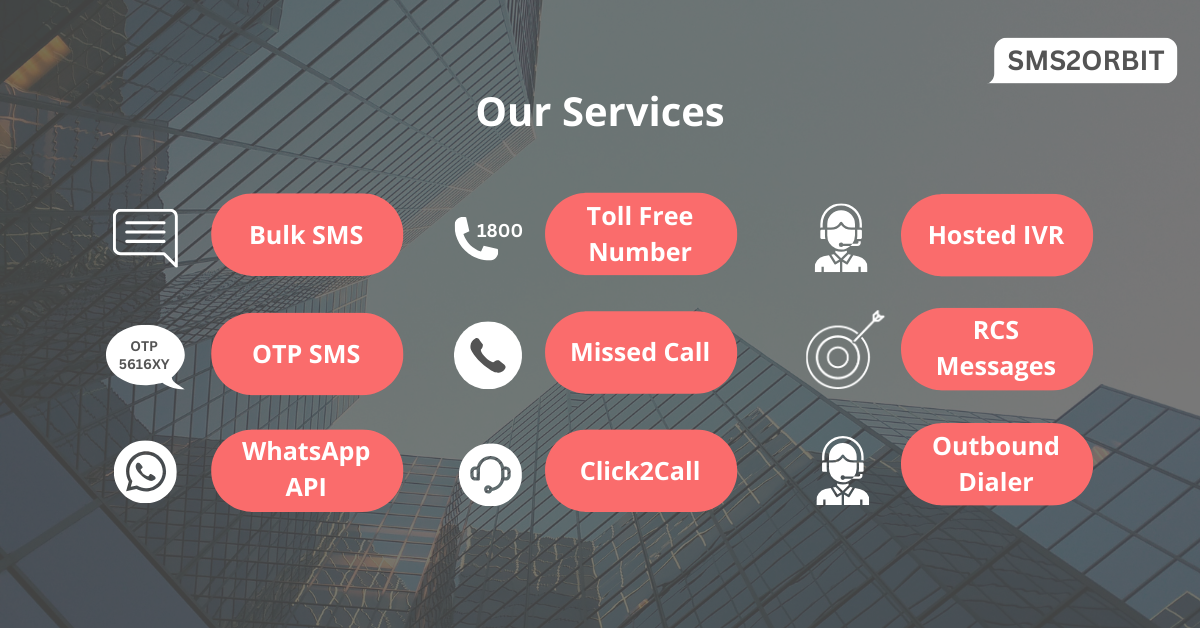 Are you looking for Bulk SMS service in India? At Sms2Orbit, we provide the SMS gateway service for businesses at a low price. @ Sales Team 9724855877  If More Information About The SMS Service Provided By SMS2ORBIT Is Desired, Please Don’t Hesitate To Contact The Business Team. They Can Be Reached At business@sms2orbit.com Or By Calling 97248 55877.